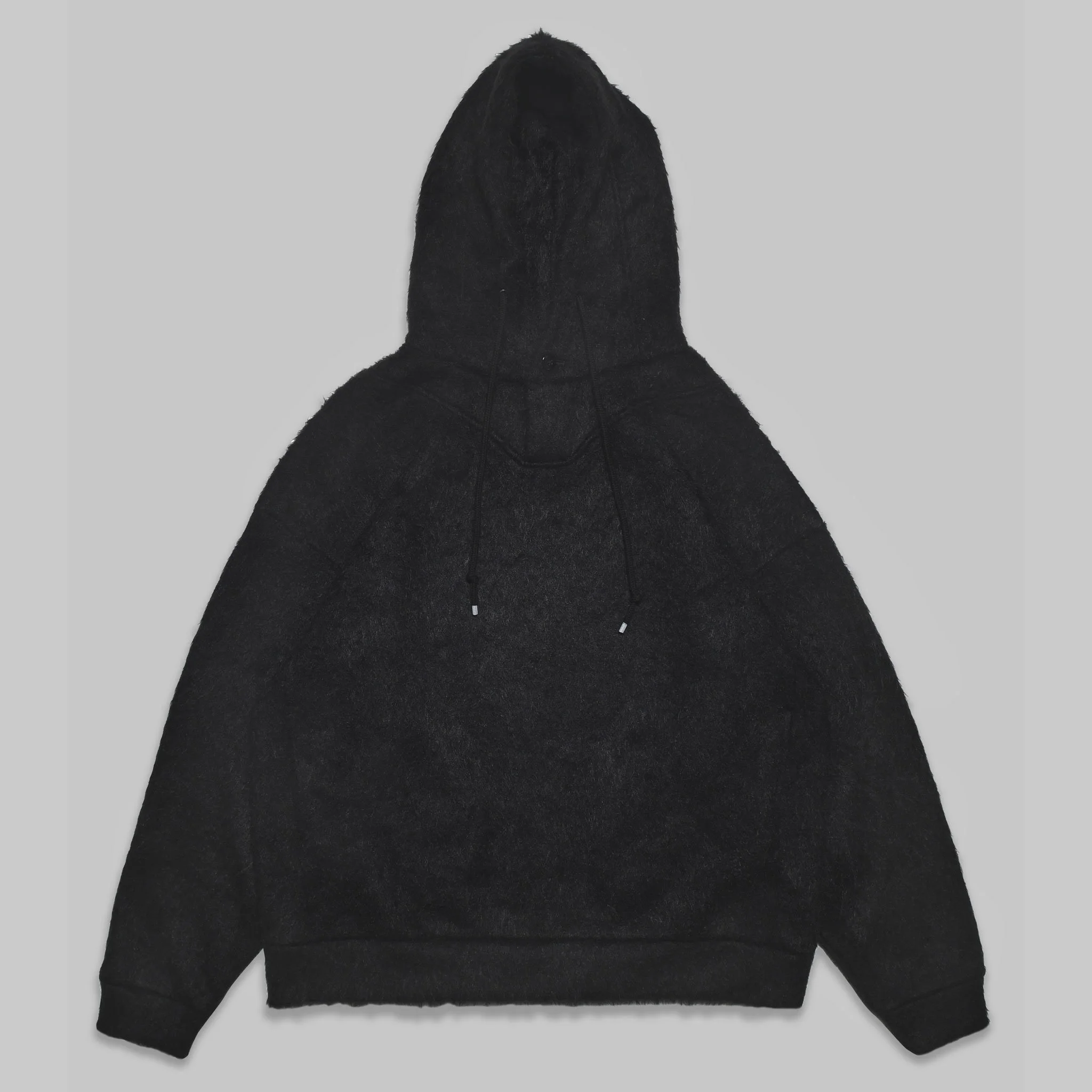 1.+Shaggy+Hoodie,+Solid+Black,